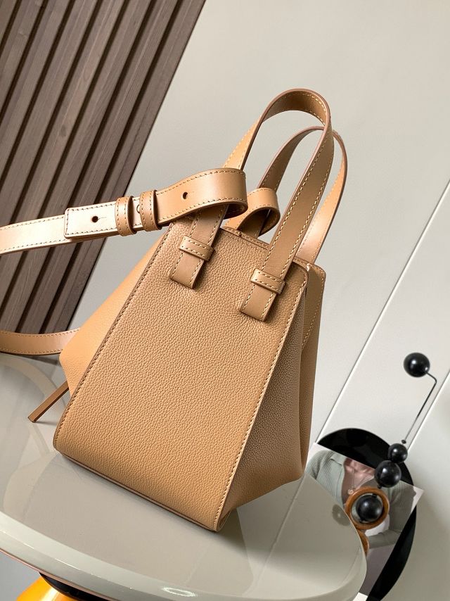 Loewe original grained calfskin small hammock bag A538H13 caramel