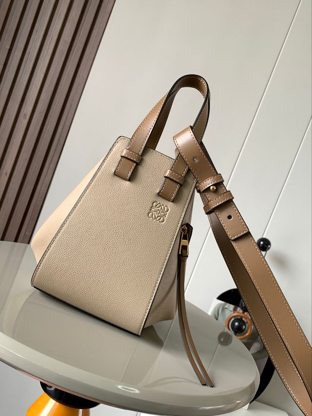 Loewe original grained calfskin small hammock bag A538H13 light apricot