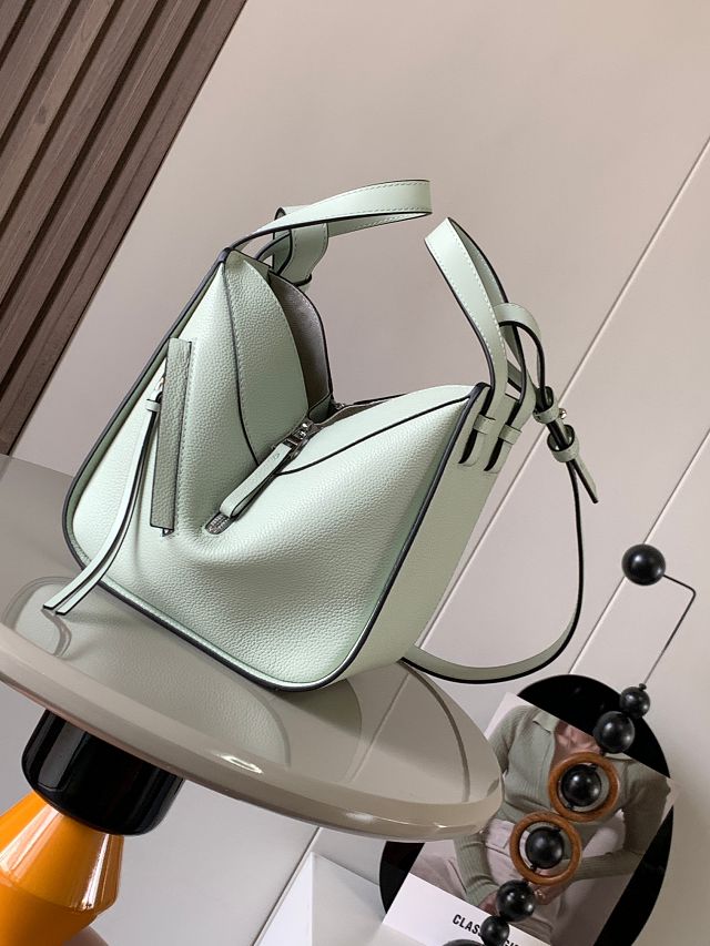 Loewe original grained calfskin small hammock bag A538H13 light green
