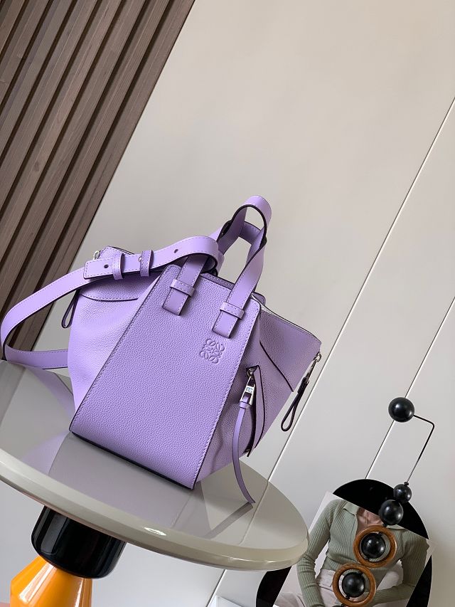 Loewe original grained calfskin small hammock bag A538H13 purple
