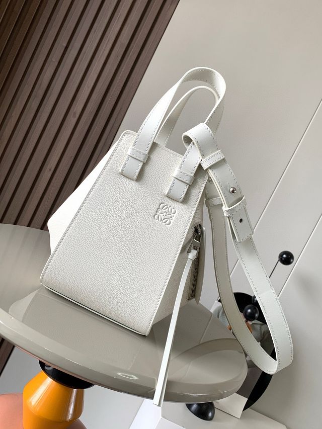 Loewe original grained calfskin small hammock bag A538H13 white