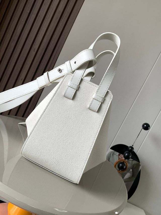 Loewe original grained calfskin small hammock bag A538H13 white