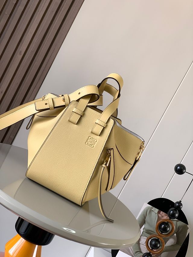 Loewe original grained calfskin small hammock bag A538H13 yellow