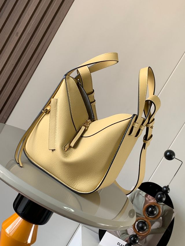 Loewe original grained calfskin small hammock bag A538H13 yellow