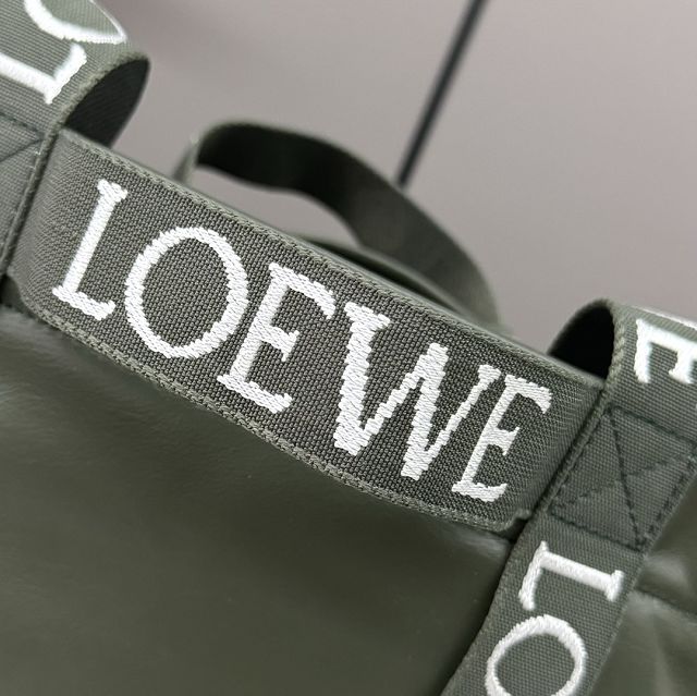 Loewe original calfskin fold shopper bag B507X23 green