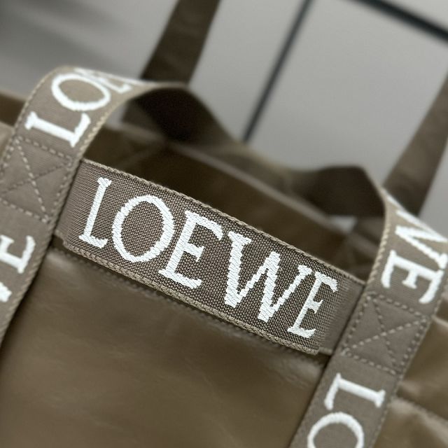 Loewe original calfskin fold shopper bag B507X23 olive