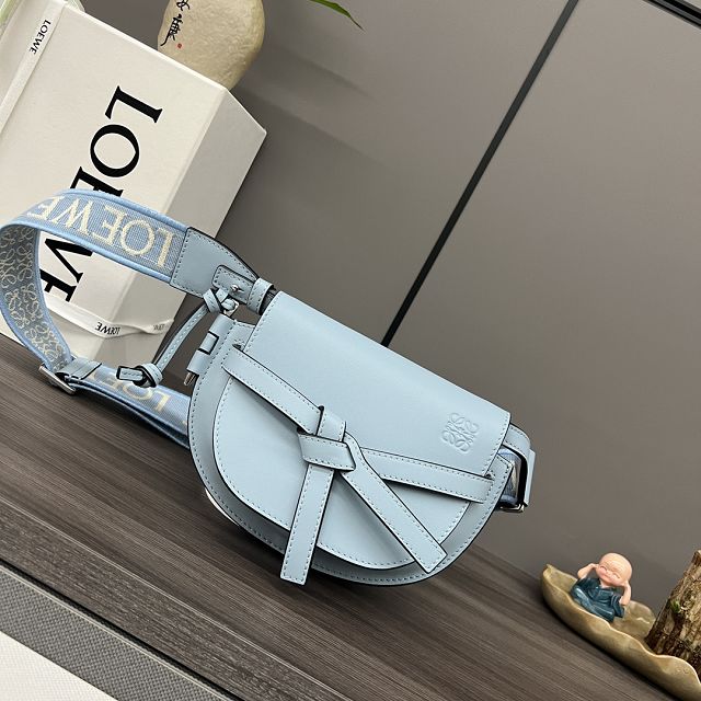 Loewe original calfskin mini gate dual bag A650N46 blue