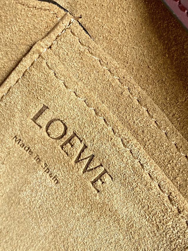 Loewe original calfskin mini gate dual bag A650N46 burgundy