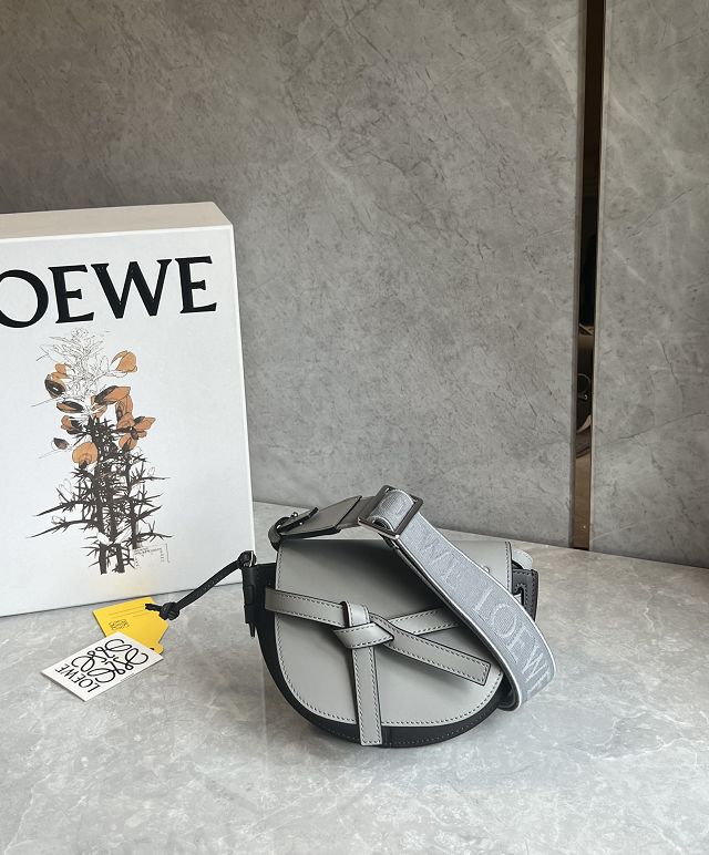Loewe original calfskin mini gate dual bag A650N46 grey