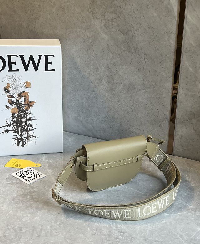 Loewe original calfskin mini gate dual bag A650N46 khaki green
