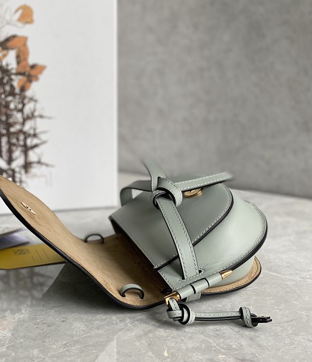 Loewe original calfskin mini gate dual bag A650N46 light grey