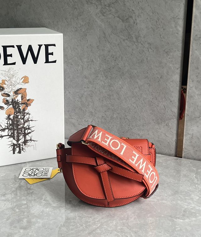Loewe original calfskin mini gate dual bag A650N46 orange 
