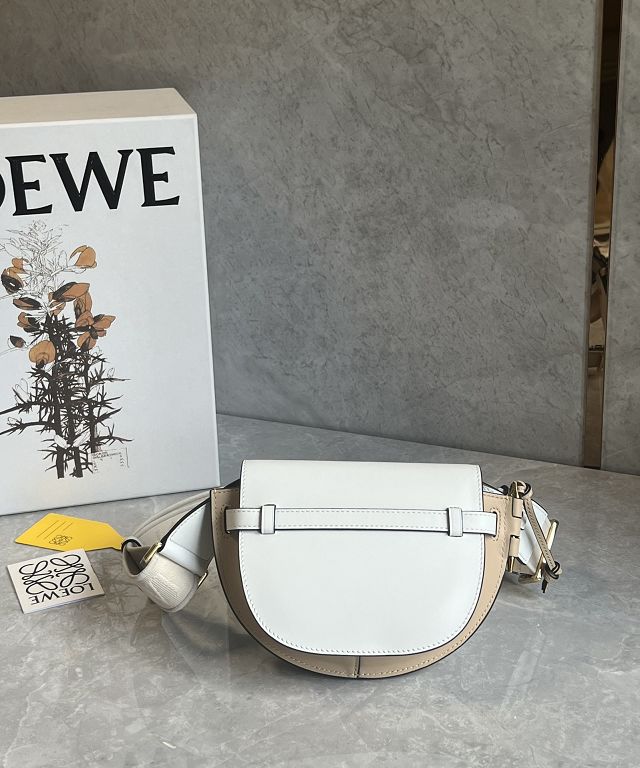 Loewe original calfskin mini gate dual bag A650N46 white