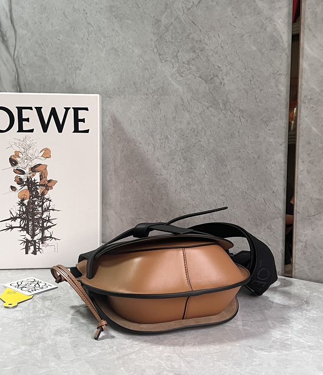 Loewe original calfskin small gate dual bag A650T20 black&brown