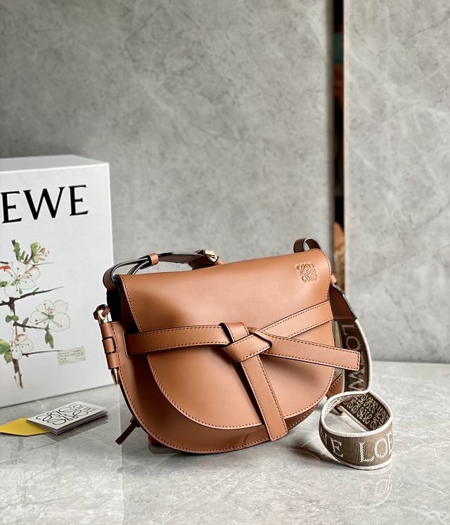 Loewe original calfskin small gate dual bag A650T20 brown