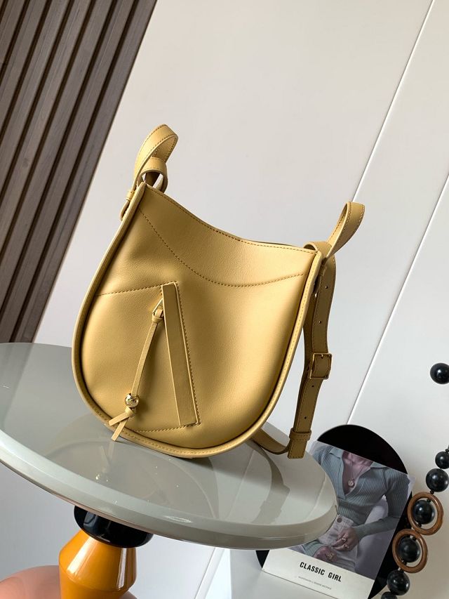 Loewe original calfskin mini hammock shoulder bag A538G11 yellow
