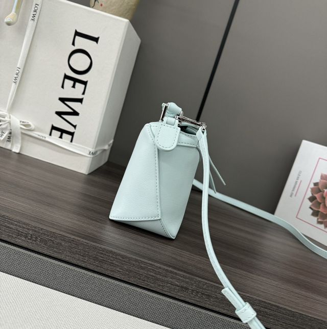 Loewe original calfskin mini puzzle bag A510P88 sky blue