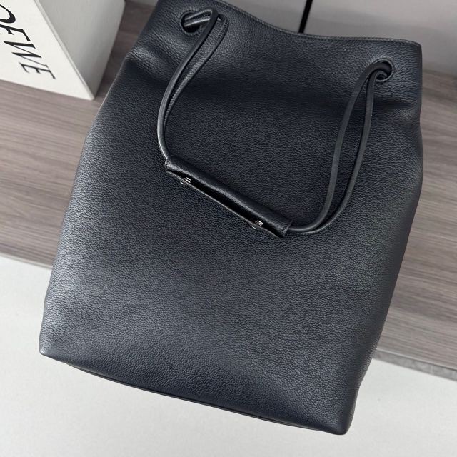 Loewe original calfskin pebble hobo bag BS01746 black