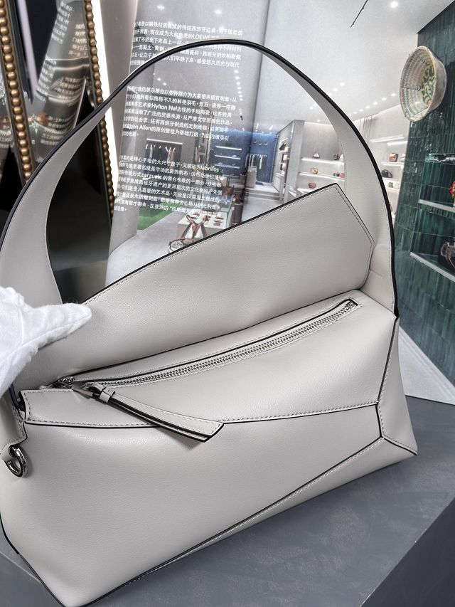 Loewe original calfskin puzzle hobo bag A510P50 grey