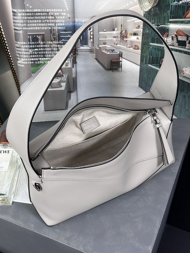 Loewe original calfskin puzzle hobo bag A510P50 grey
