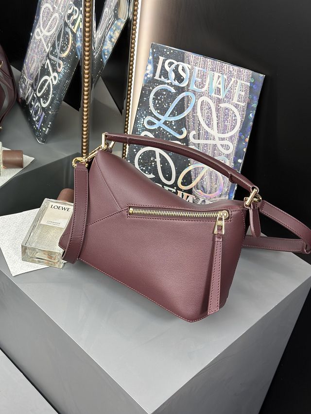 Loewe original calfskin small puzzle bag A510P60 bordeaux