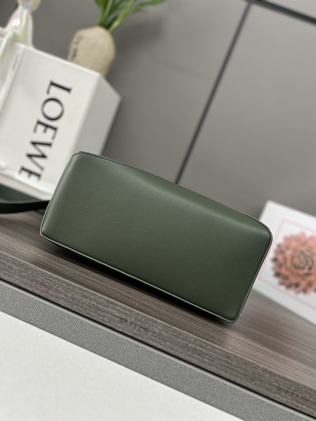 Loewe original calfskin small puzzle bag A510P60 dark green