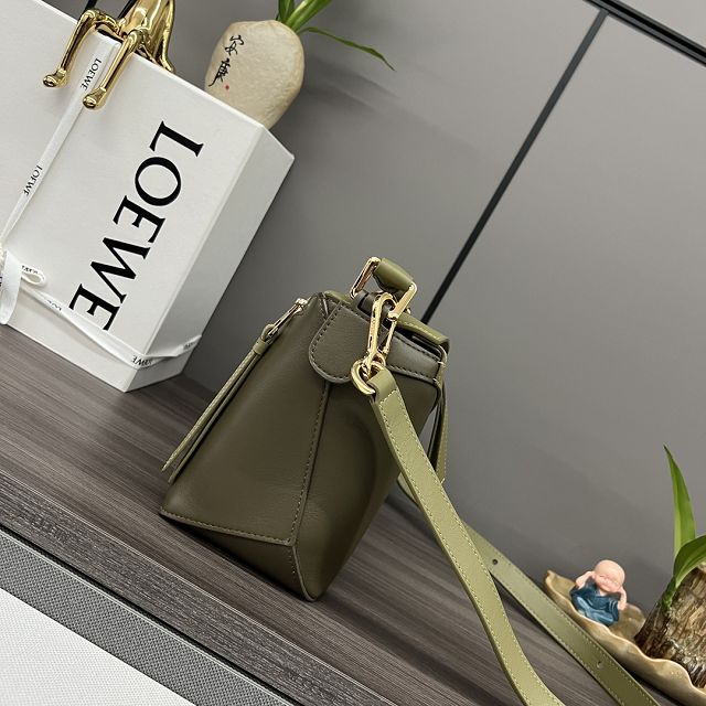 Loewe original calfskin small puzzle bag A510P60 green