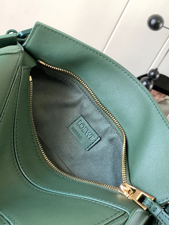 Loewe original calfskin small puzzle bag A510P60 green
