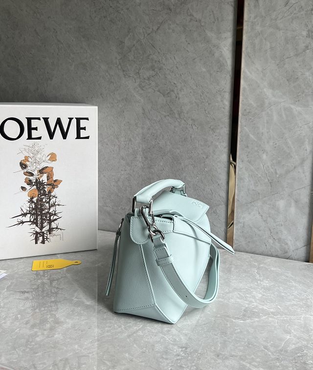 Loewe original calfskin small puzzle bag A510P60 light blue