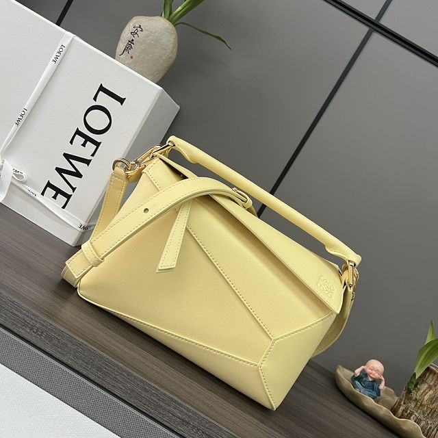 Loewe original calfskin small puzzle bag A510P60 light yellow