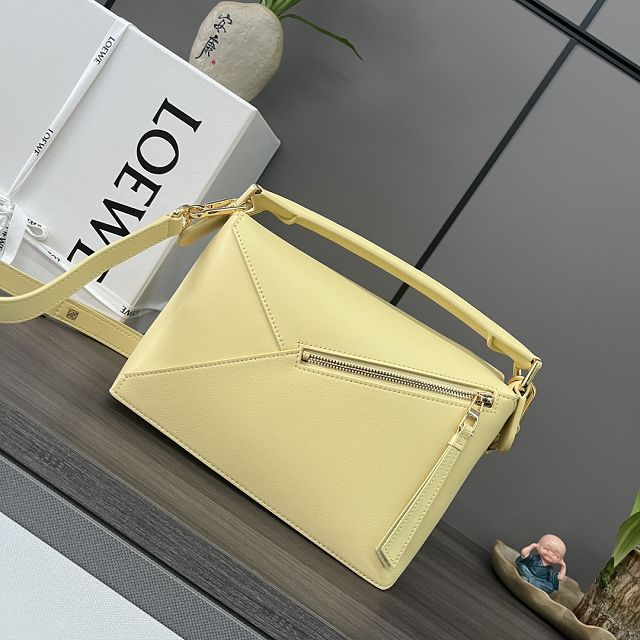 Loewe original calfskin small puzzle bag A510P60 light yellow