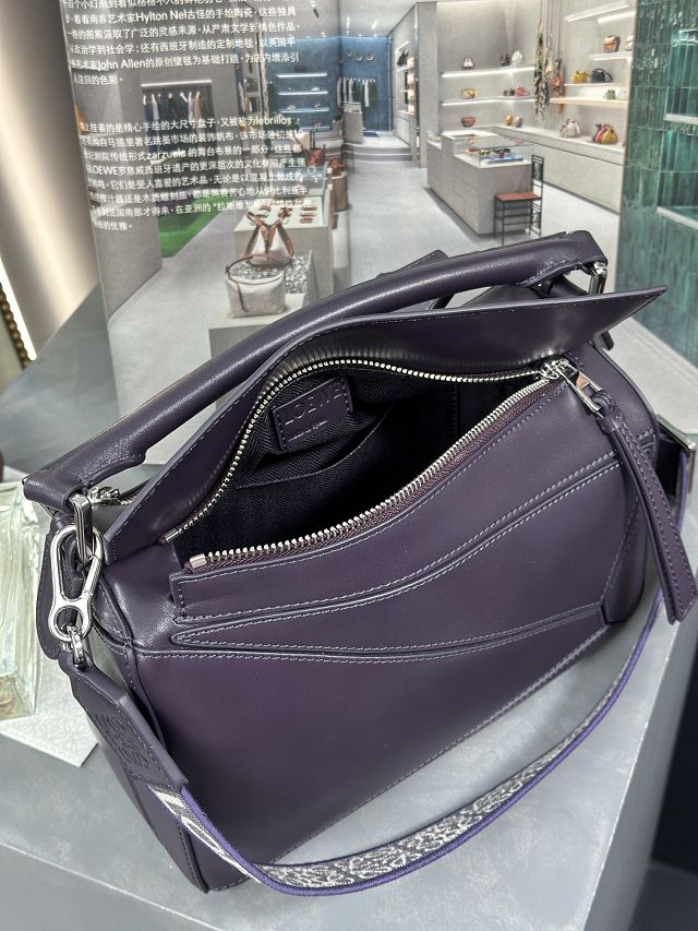 Loewe original calfskin small puzzle bag A510P60 purple