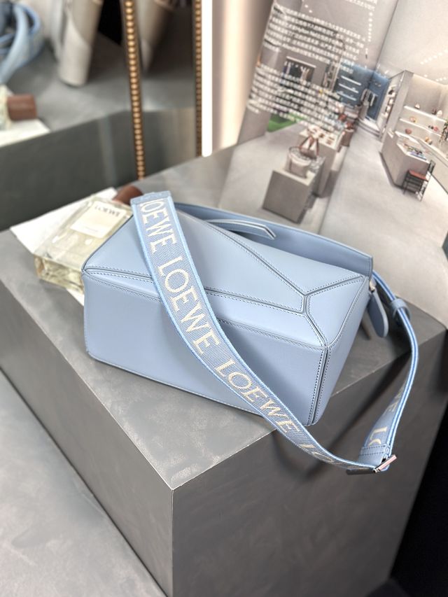 Loewe original calfskin small puzzle bag A510P60 sky blue