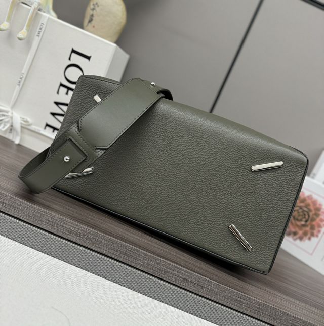 Loewe original grained calfskin large puzzle edge bag B510P01 dark green