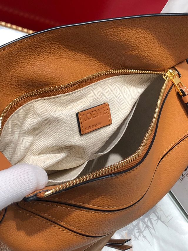 Loewe original grained calfskin medium puzzle bag A510P49 brown