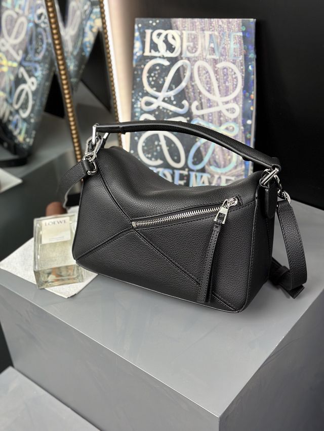 Loewe original grained calfskin small puzzle bag A510P60 black