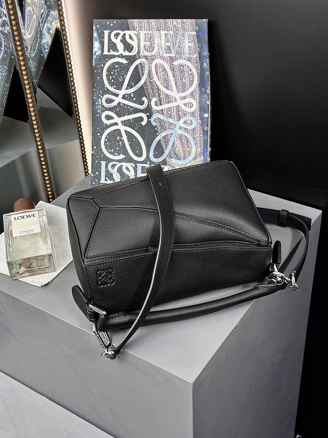 Loewe original grained calfskin small puzzle bag A510P60 black