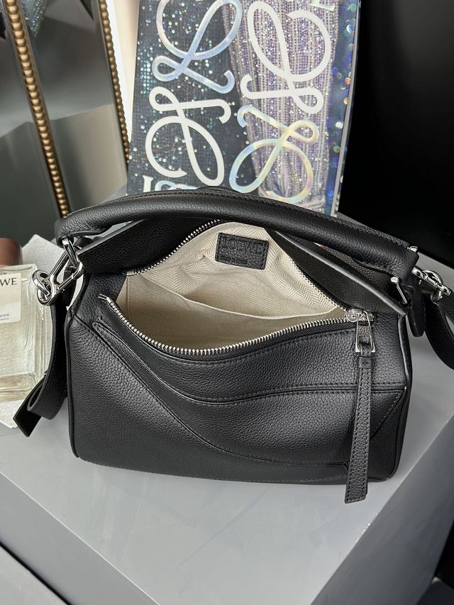 Loewe original grained calfskin small puzzle bag A510P60 black
