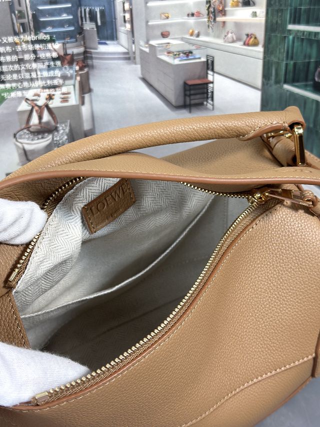 Loewe original grained calfskin small puzzle bag A510P60 caramel