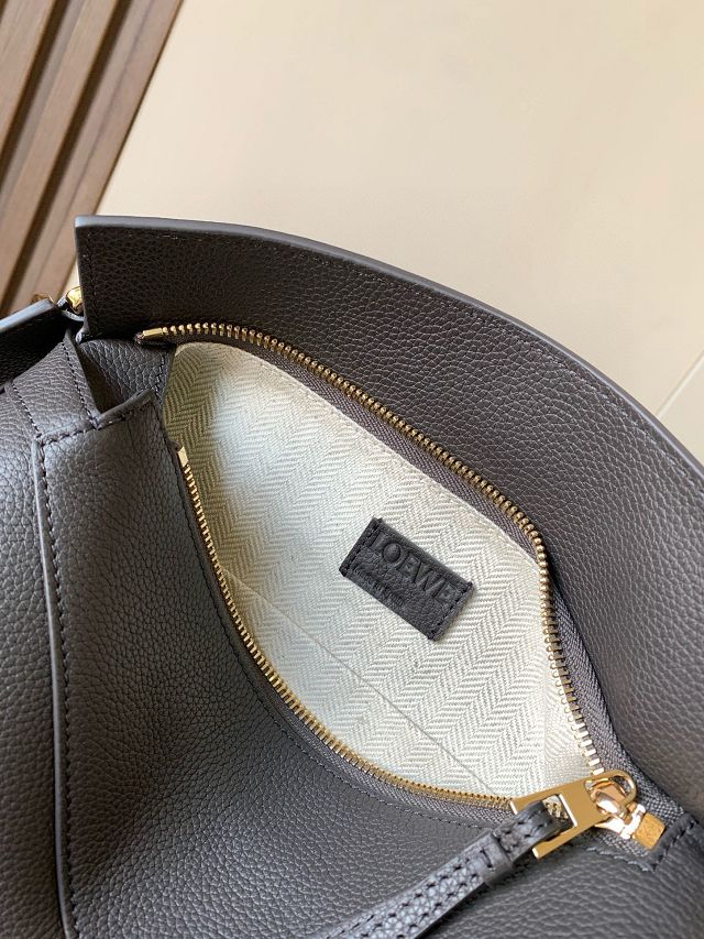 Loewe original grained calfskin small puzzle bag A510P60 dark grey