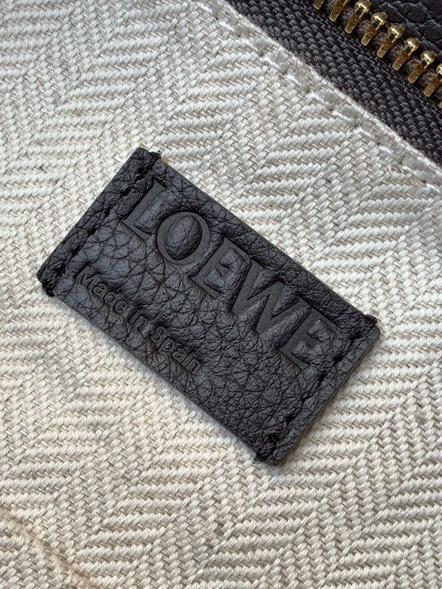 Loewe original grained calfskin small puzzle bag A510P60 dark grey