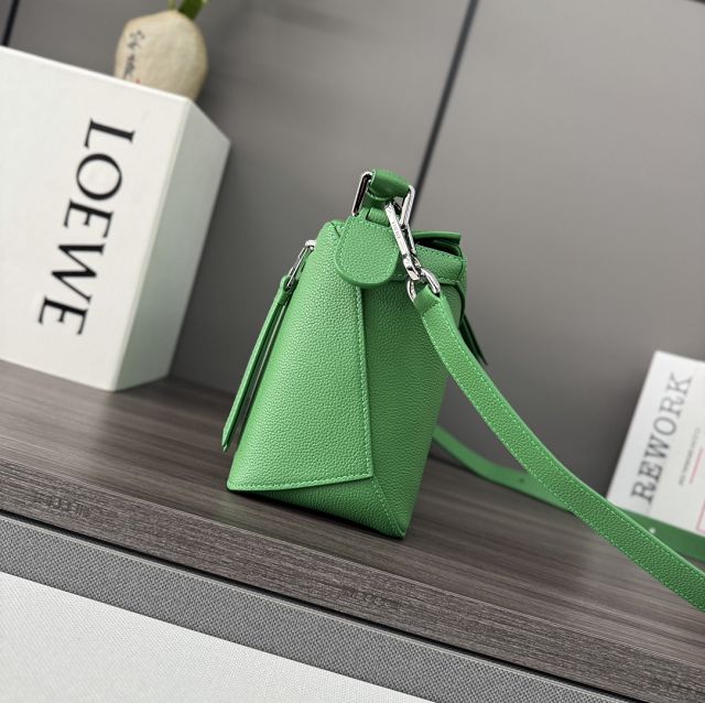 Loewe original grained calfskin small puzzle bag A510P60 green