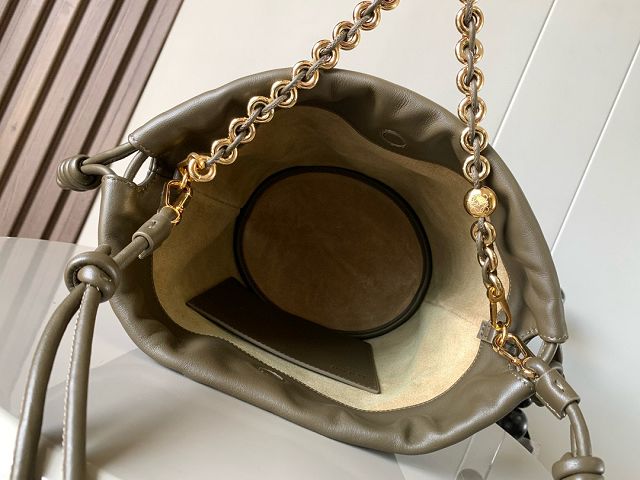 Loewe original lambskin flamenco purse bucket A411FPB khaki green