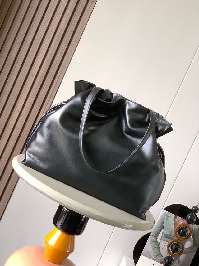 Loewe original calfskin large flamenco clutch A411FL1 black