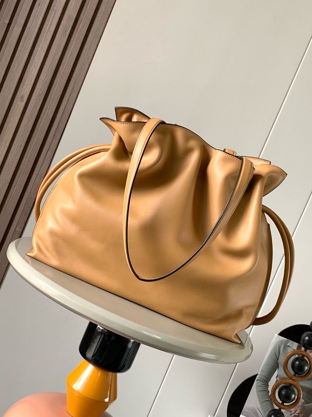 Loewe original calfskin large flamenco clutch A411FL1 caramel