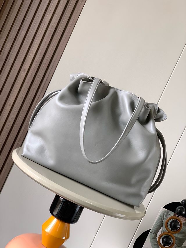 Loewe original calfskin large flamenco clutch A411FL1 grey