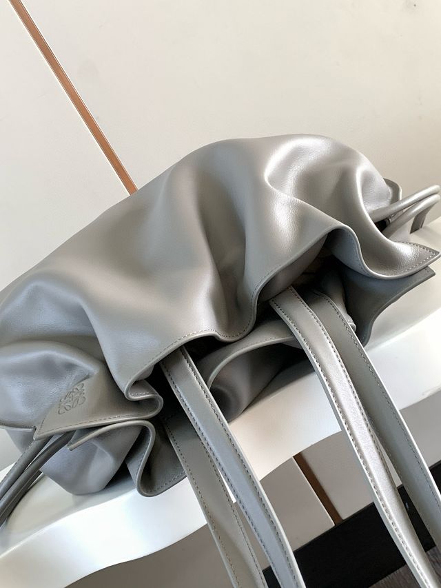 Loewe original calfskin large flamenco clutch A411FL1 grey