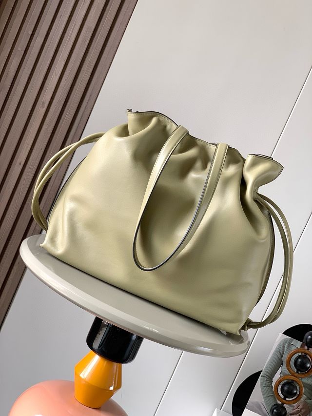 Loewe original calfskin large flamenco clutch A411FL1 olive