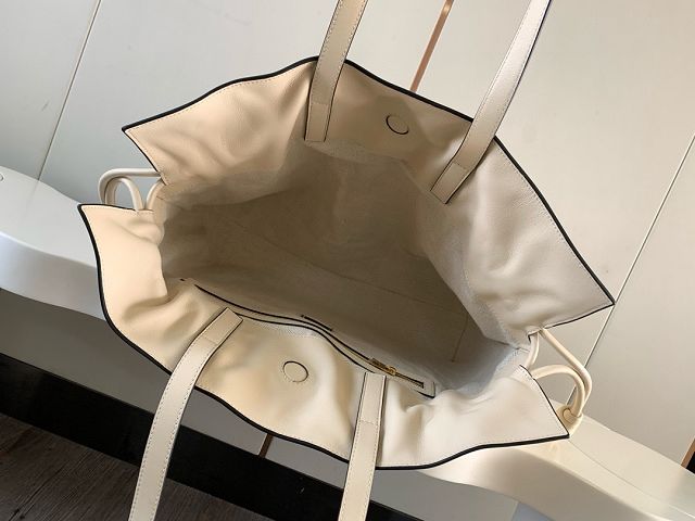 Loewe original calfskin large flamenco clutch A411FL1 white