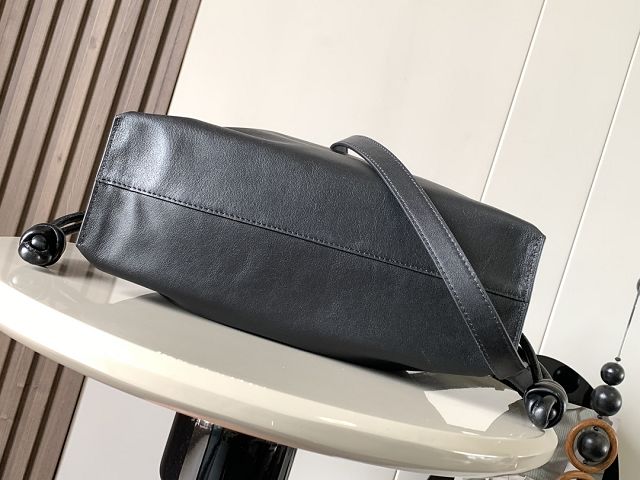 Loewe original calfskin medium flamenco clutch A411FC1 black